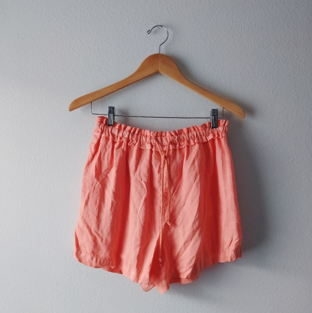 Cloth & Stone Coral Paperbag Shorts